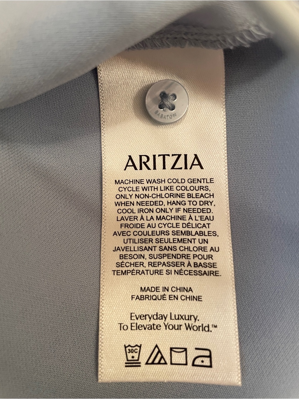 Babaton Aritizia Light Blue Draped Cowl Neck Sleeveless Blouse - Picture 7 of 7